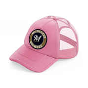 milwaukee brewers fan-pink-trucker-hat