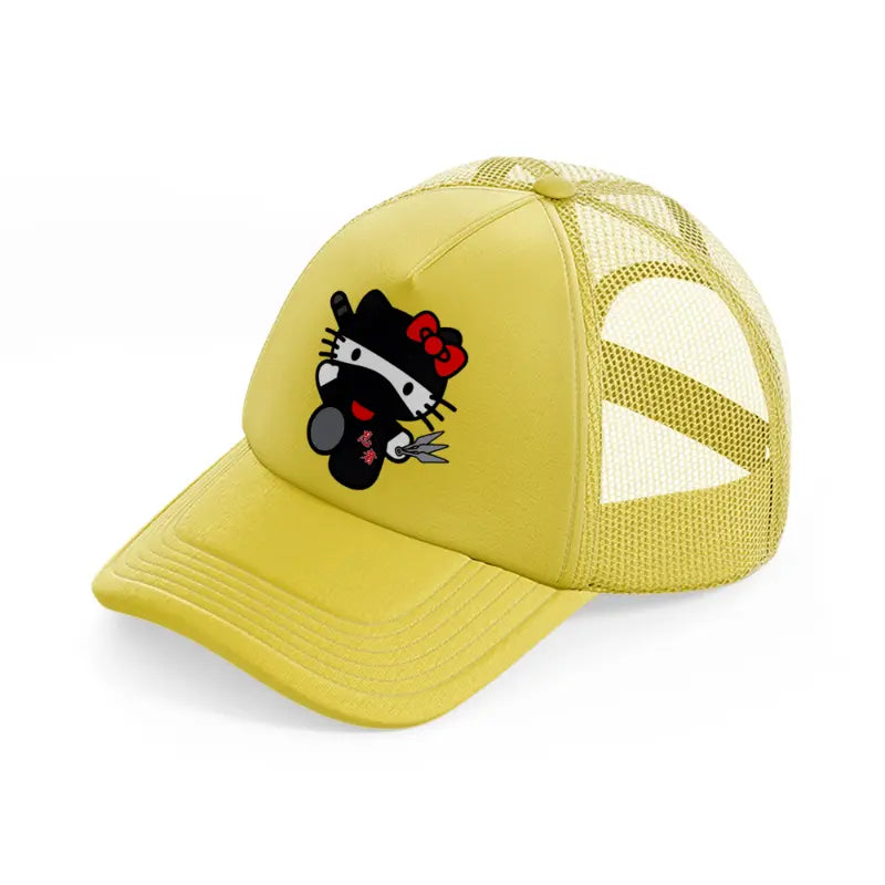 hello kitty ninja-gold-trucker-hat