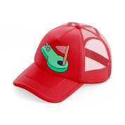 mini golf-red-trucker-hat