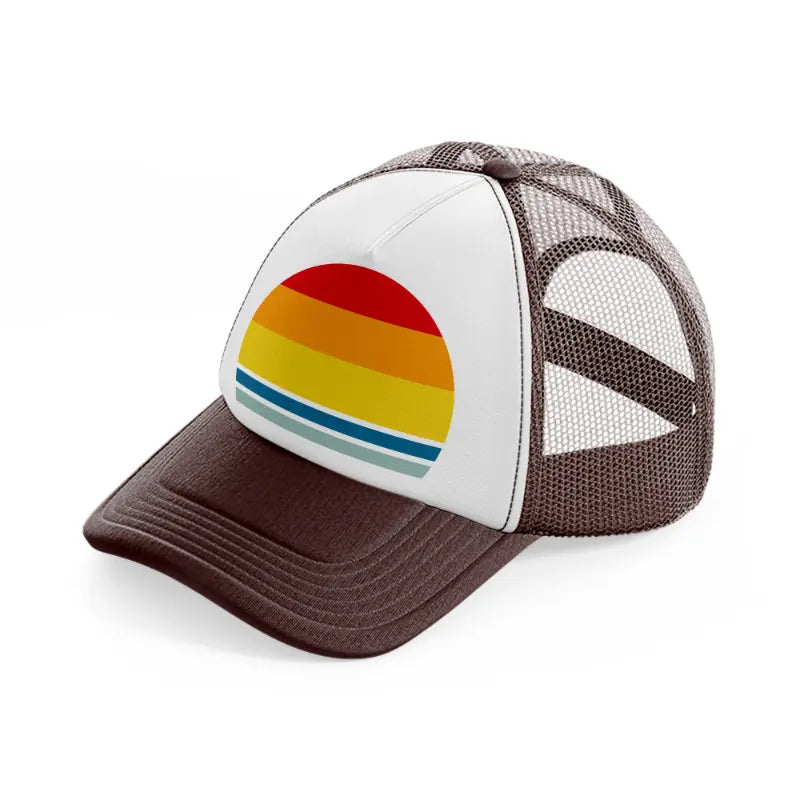 retro sun brown trucker hat