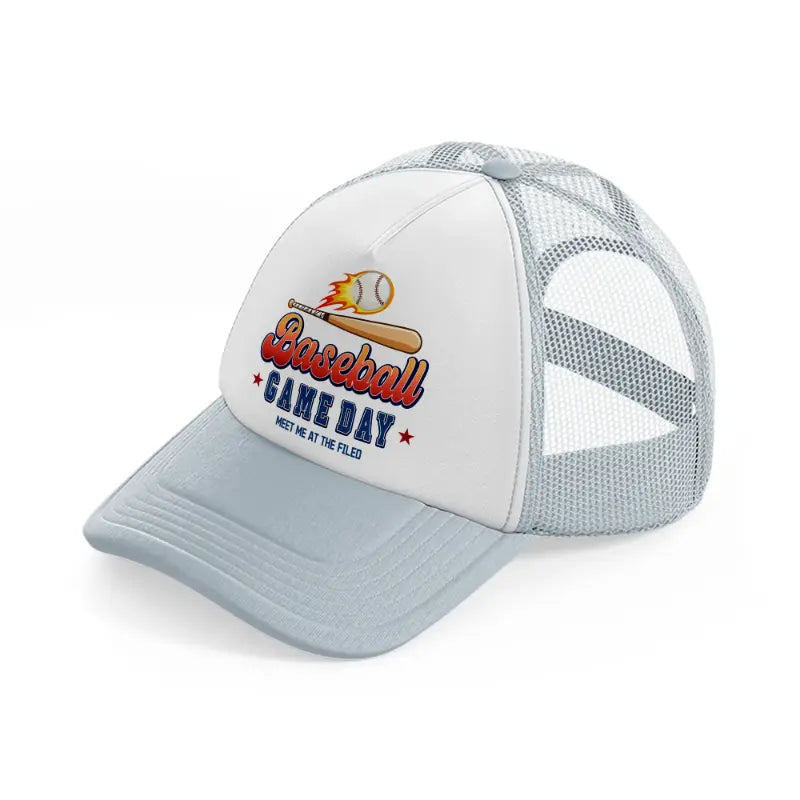 baseball game day-grey-trucker-hat