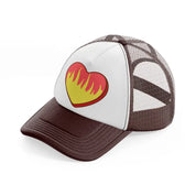 heart on fire-brown-trucker-hat