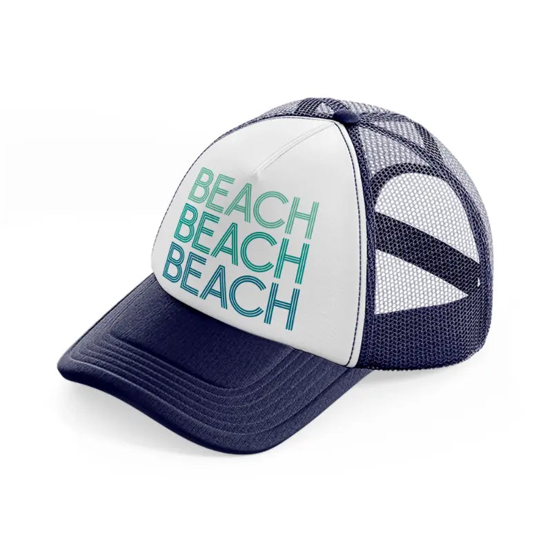 beach navy blue and white trucker hat