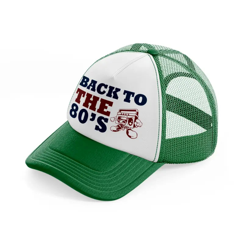 back to the 80s -green-and-white-trucker-hat