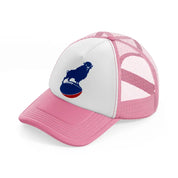 buffalo bills on ball-pink-and-white-trucker-hat