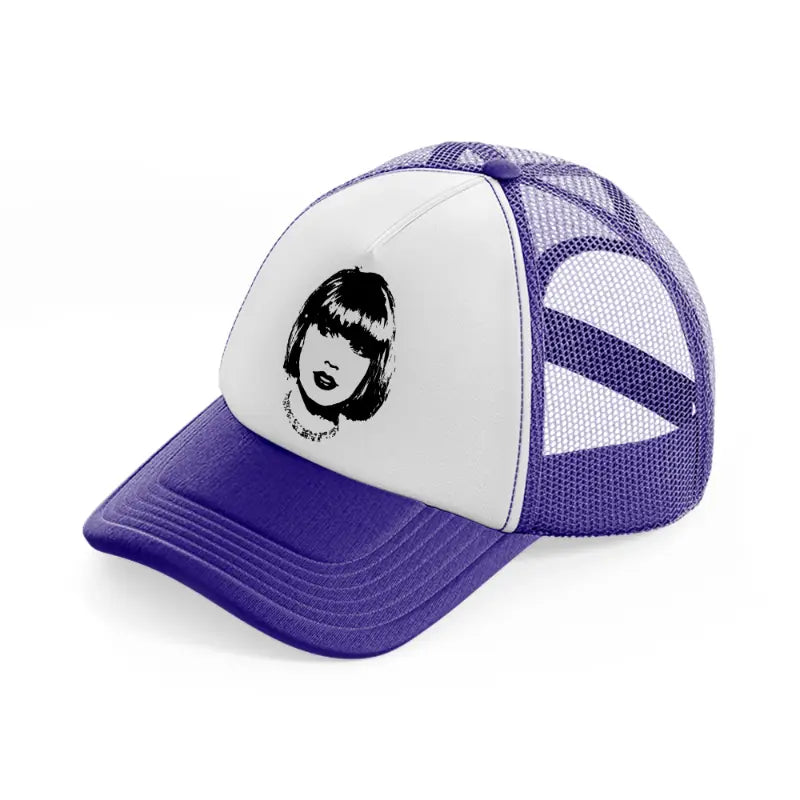 taylor swift b&w-purple-trucker-hat
