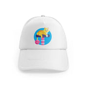 cat white trucker hat