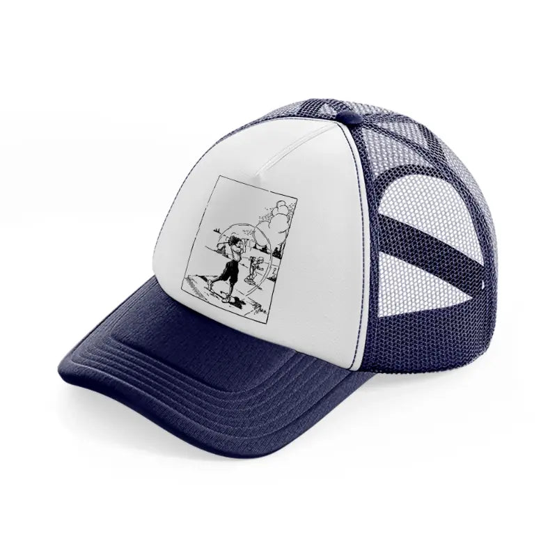 golfer b&w-navy-blue-and-white-trucker-hat