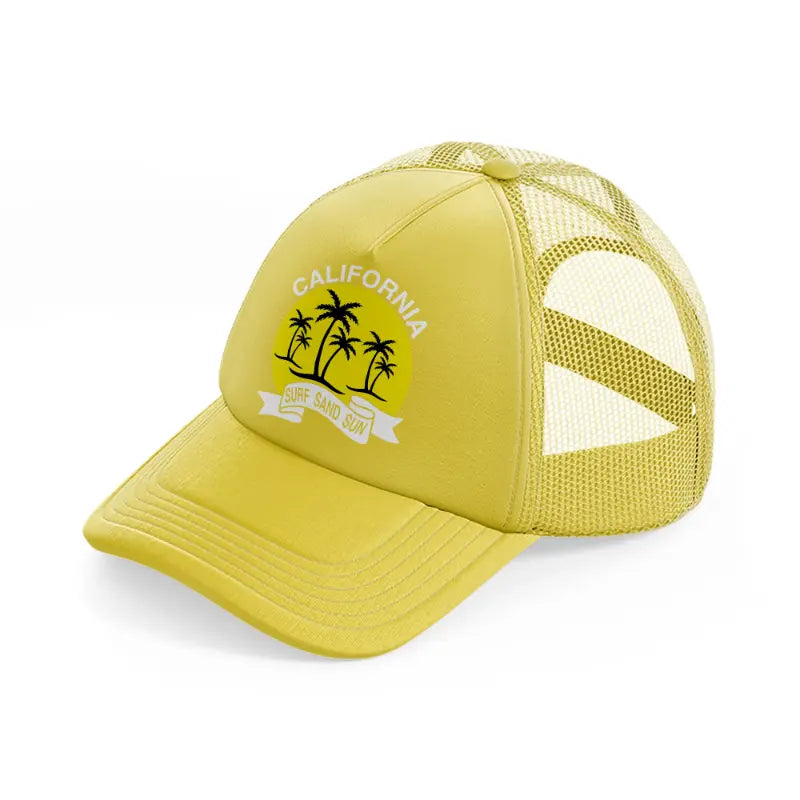 california surf sand sun gold trucker hat