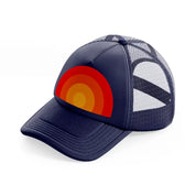 sunset abstract navy blue trucker hat