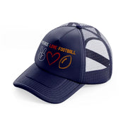 peace-love-football-navy-blue-trucker-hat