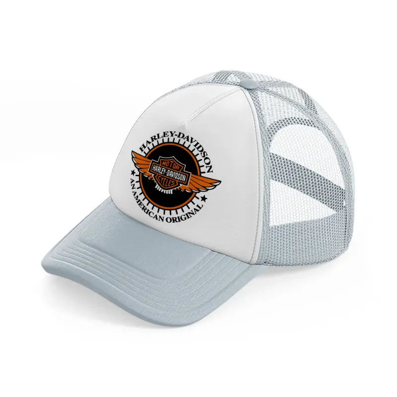 harley-davidson an american original-grey-trucker-hat