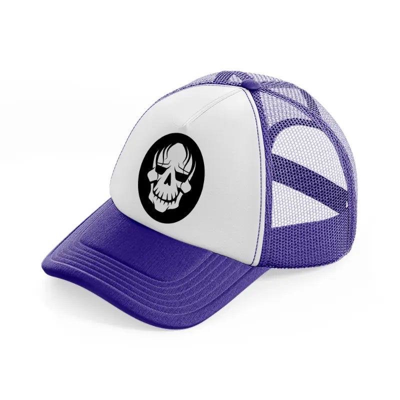 halloween skull purple trucker hat