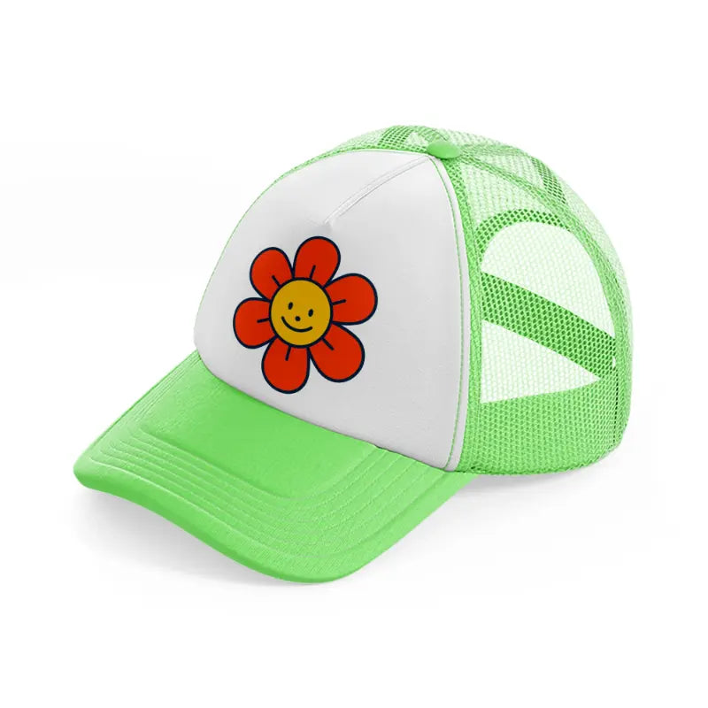 flower lime green trucker hat