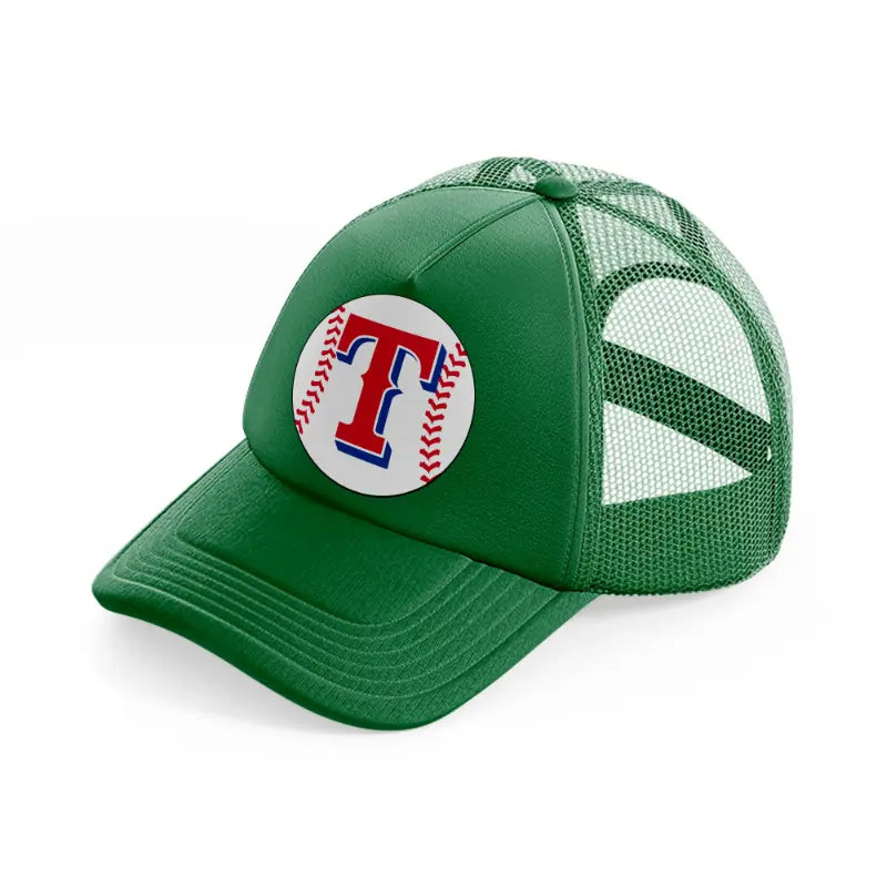 texas rangers ball-green-trucker-hat