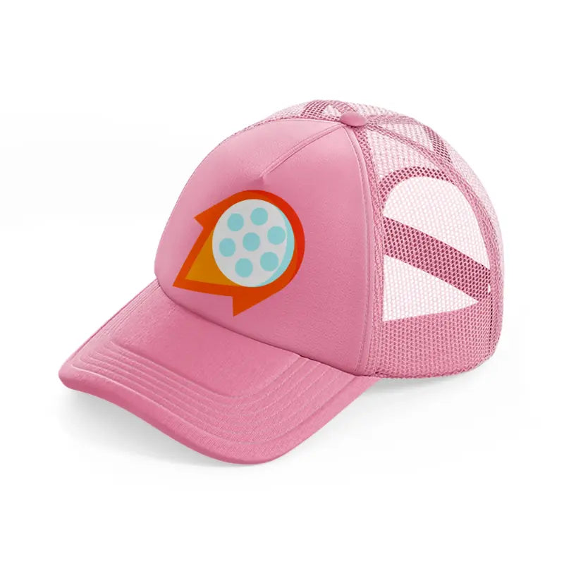 red golf ball-pink-trucker-hat