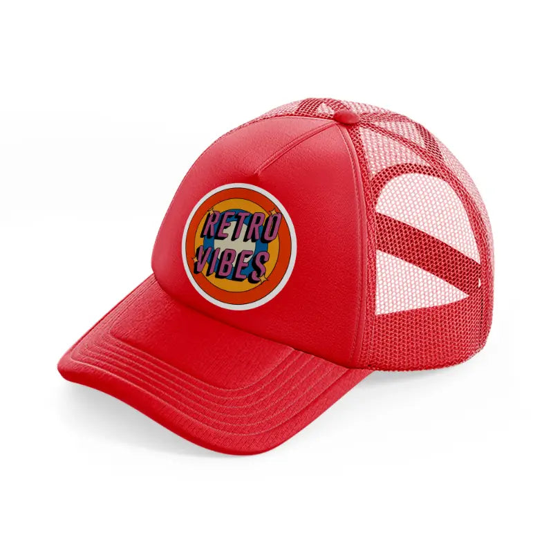 retro vibes red trucker hat