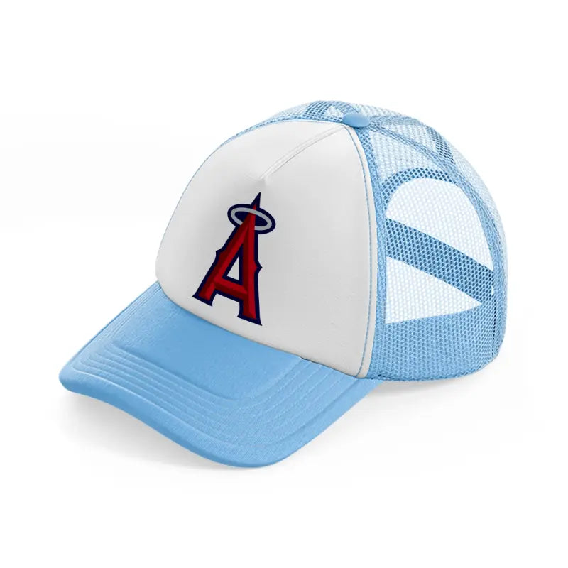 los angeles angels emblem-sky-blue-trucker-hat