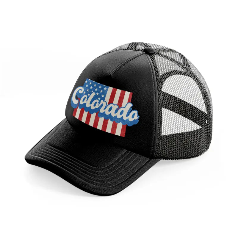 colorado flag black trucker hat