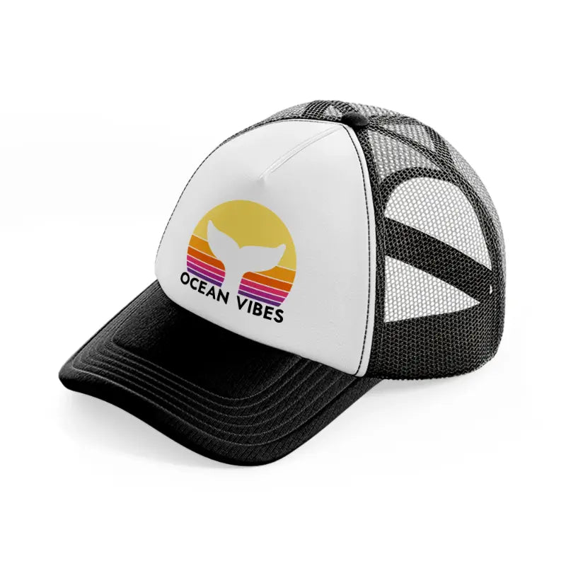 ocean vibes-black-and-white-trucker-hat