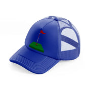 red flag cartoon-blue-trucker-hat