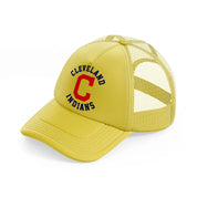 cleveland indians circle gold trucker hat