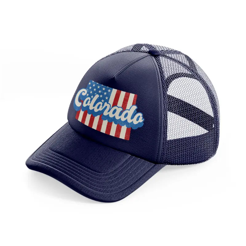 colorado flag navy blue trucker hat