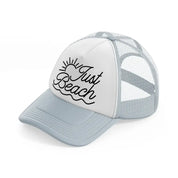 just beach-grey-trucker-hat