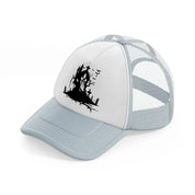 gothic artowrk grey trucker hat