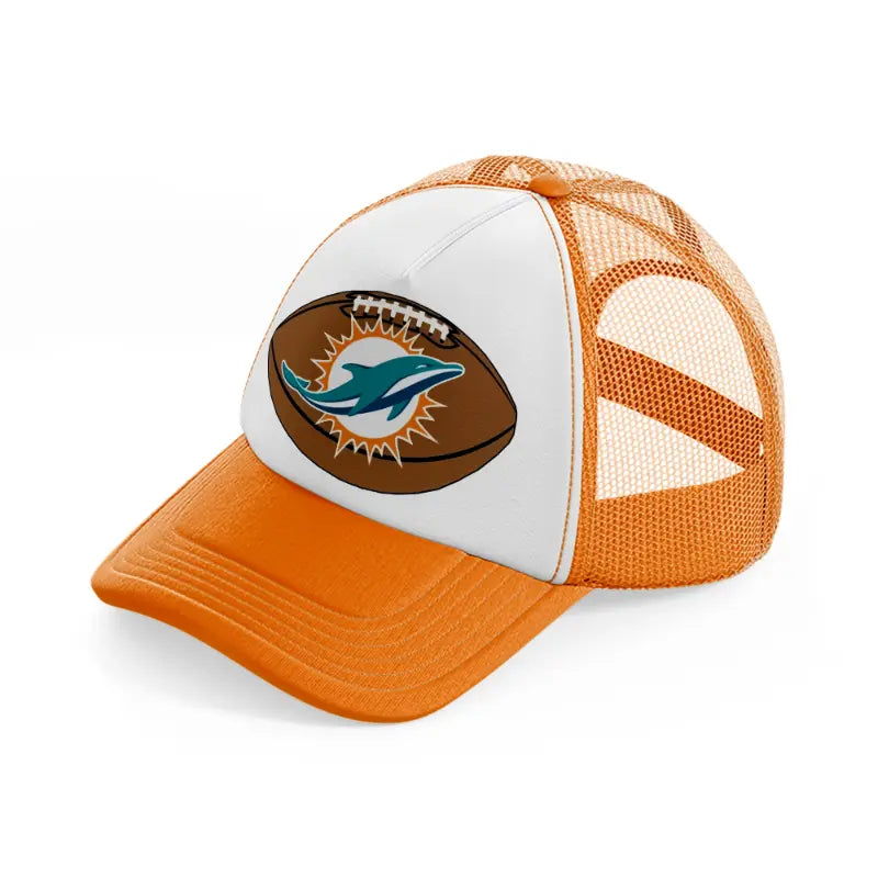 miami dolphins ball-orange-trucker-hat