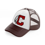 cleveland indians letter-brown-trucker-hat