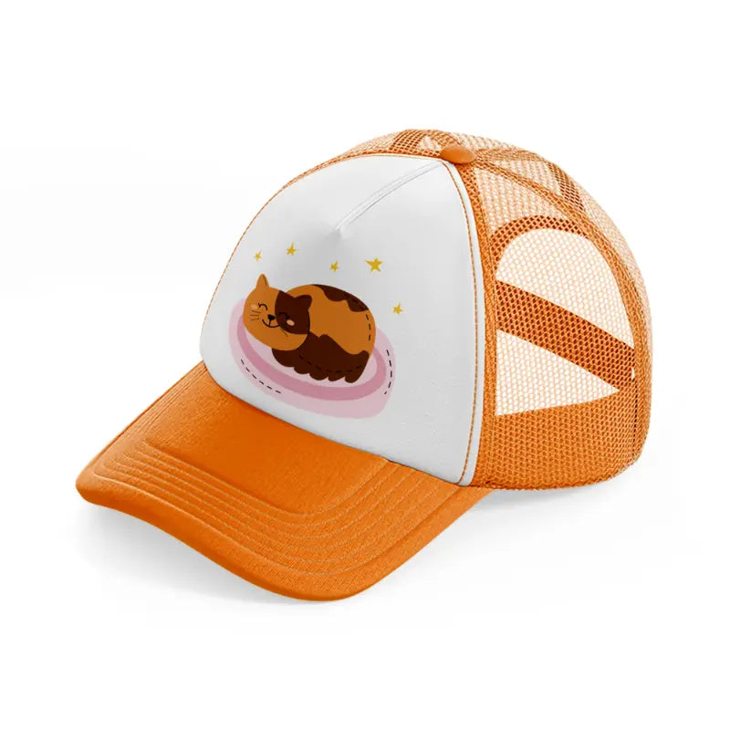 015 carpet orange trucker hat