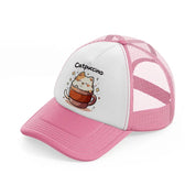 catpuccino cup-pink-and-white-trucker-hat