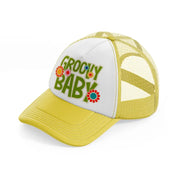 groovy love sentiments gs 10 yellow trucker hat