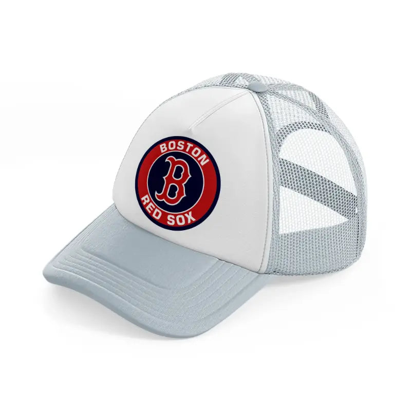 boston red sox badge-grey-trucker-hat