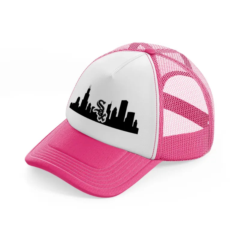 chicago white sox city shape-neon-pink-trucker-hat