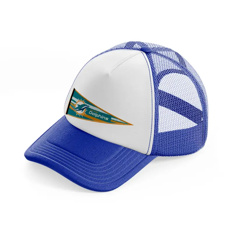 miami dolphins flag-blue-and-white-trucker-hat