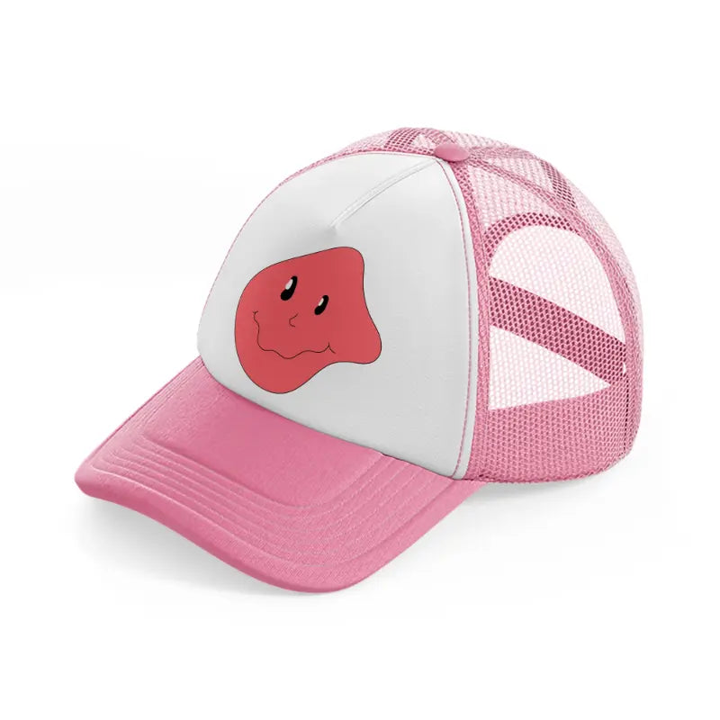 groovy elements 60 pink and white trucker hat