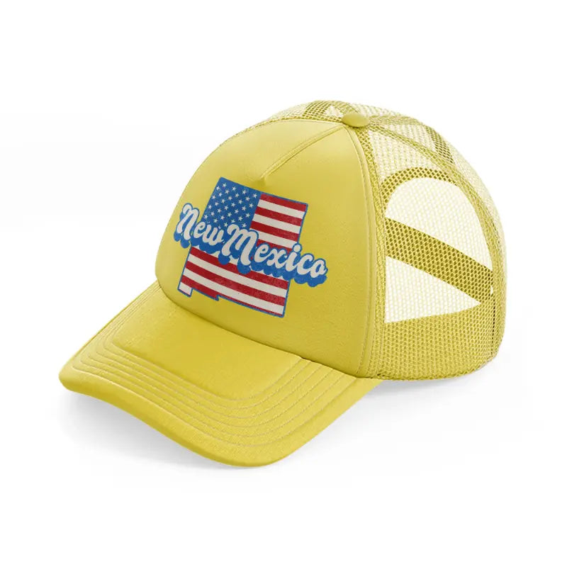 new mexico flag-gold-trucker-hat
