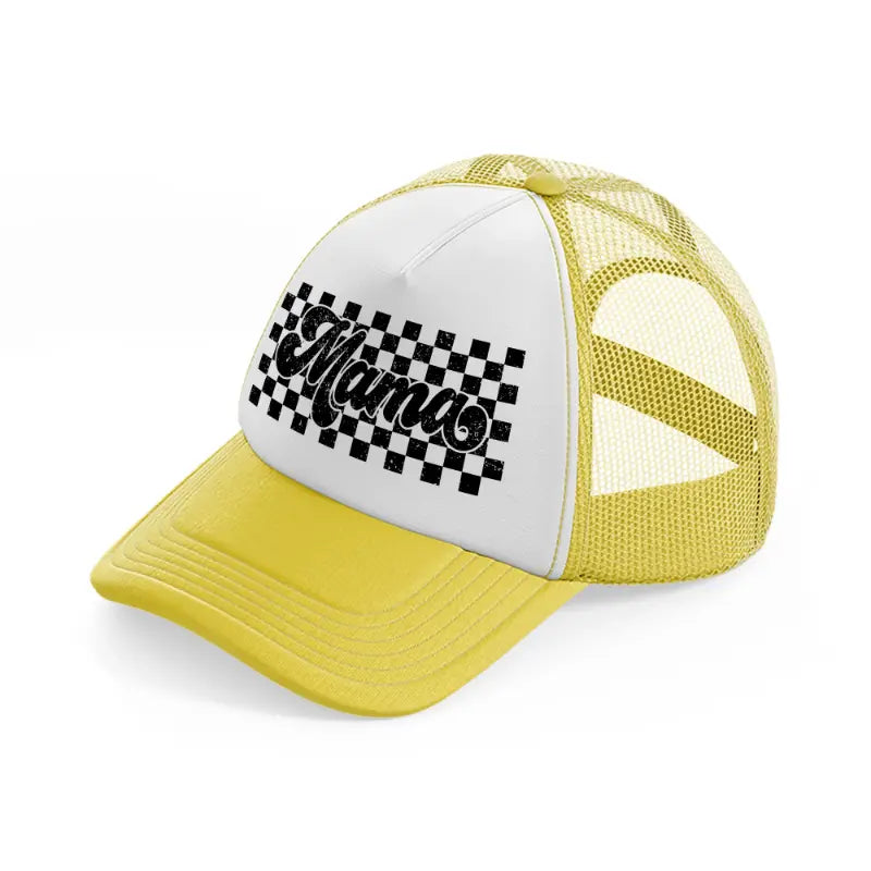 mama checker board-yellow-trucker-hat