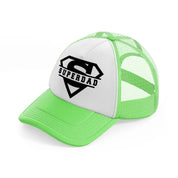 super dad logo lime green trucker hat