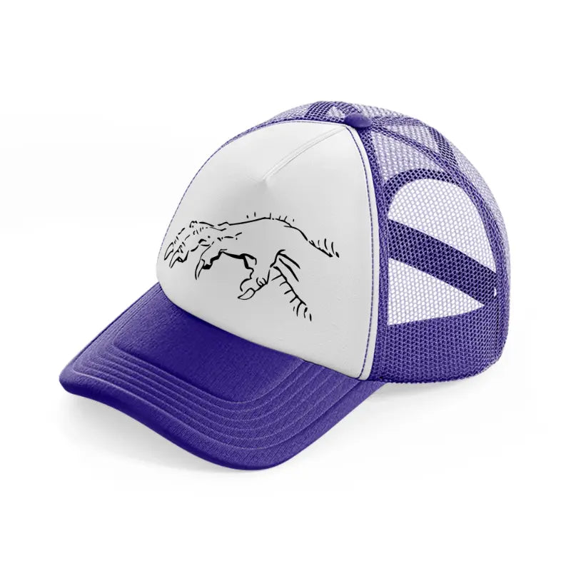 ghost hand-purple-trucker-hat