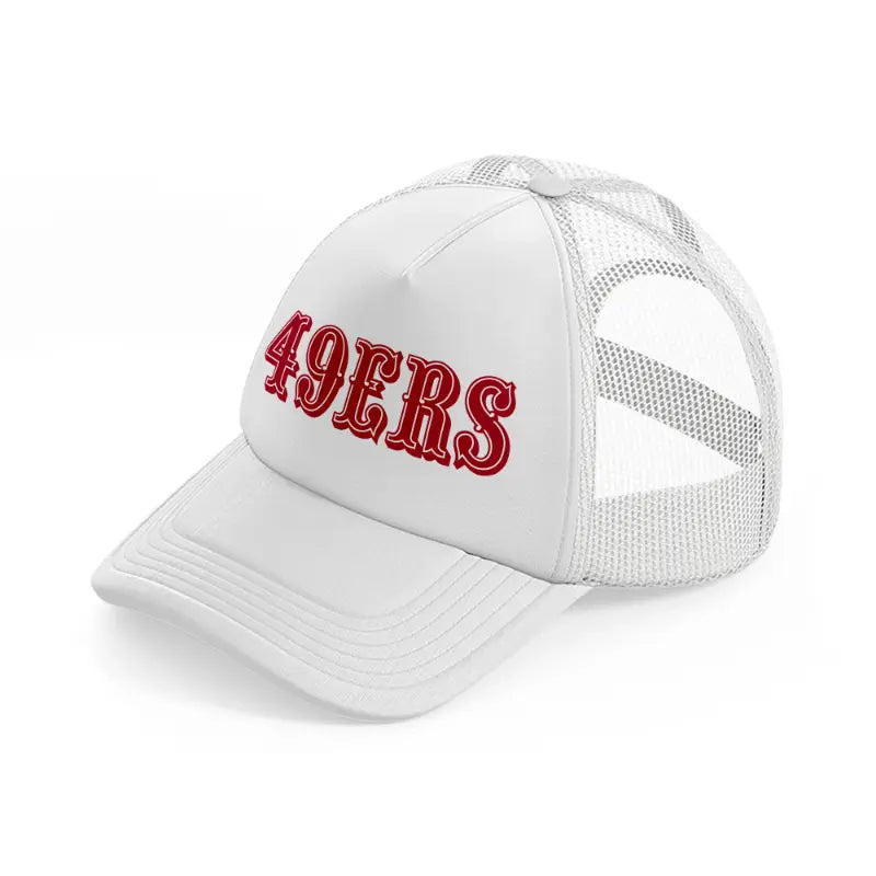 49ers old school red version-white-trucker-hat