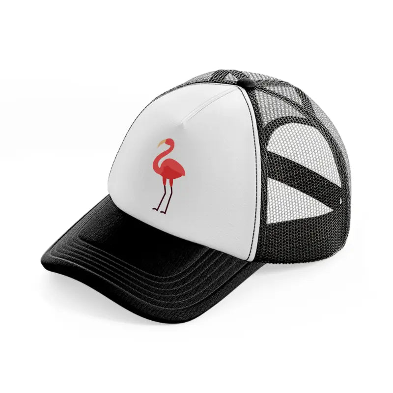 flamingo (1)-black-and-white-trucker-hat