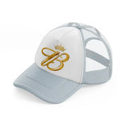 b symbol-grey-trucker-hat