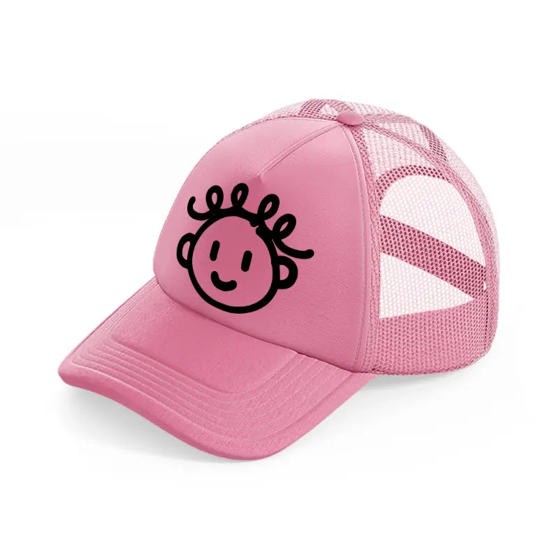 baby girl doodle-pink-trucker-hat