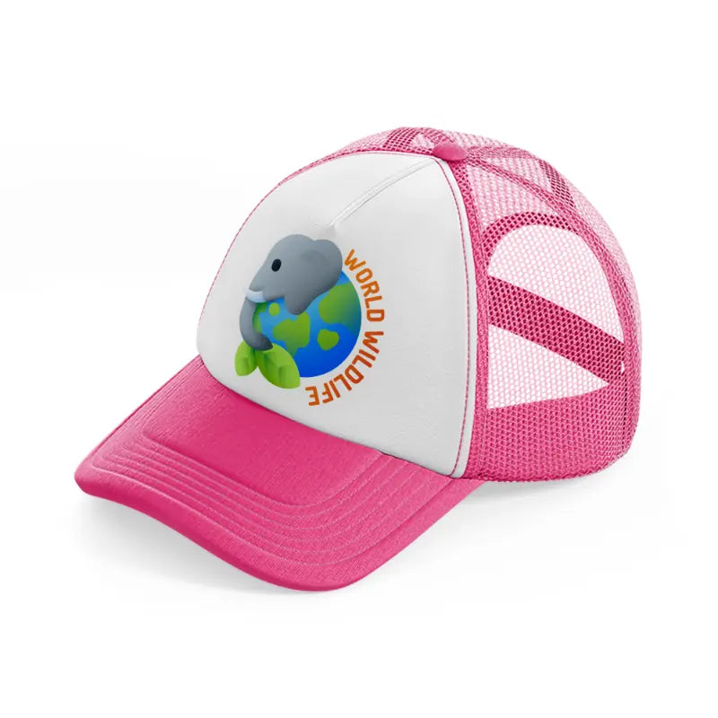 world-wildlife-day-neon-pink-trucker-hat
