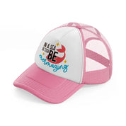 in a sea of fish be mermazing-pink-and-white-trucker-hat