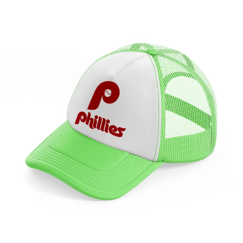phillies logo-lime-green-trucker-hat