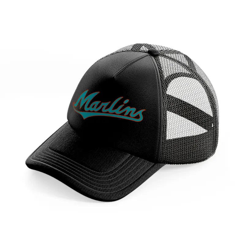 miami marlins black trucker hat